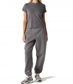 Silver Glitter Essential Jersey Shrunk Tee With Puff Logo