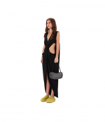 Bumper-15 Black Leather Shoulder Bag With Crystal