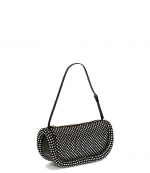 Bumper-15 Black Leather Shoulder Bag With Crystal