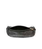 Bumper-15 Black Leather Shoulder Bag With Crystal