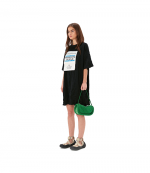 Bumper-15 Green Leather Shoulder Bag With Crystal