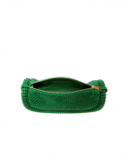 Bumper-15 Green Leather Shoulder Bag With Crystal