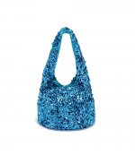 Turquoise Mini Sequin Shopper Bag