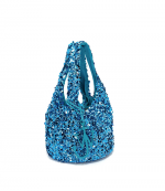 Turquoise Mini Sequin Shopper Bag