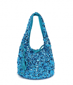Turquoise Mini Sequin Shopper Bag