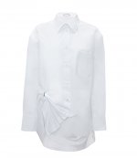 White Ring Detail Roll Shirt