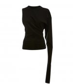 Black Asymmetric One Sleeve Top