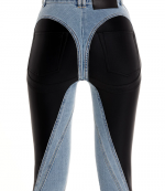 Light Blue Black Denim Pantalon