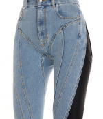 Light Blue Black Denim Pantalon