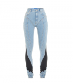 Light Blue Black Denim Pantalon