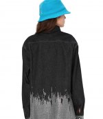 Black Studded Denim Workwear Jacket