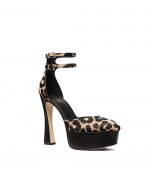Martina Lace Up Black Multi/Leopard