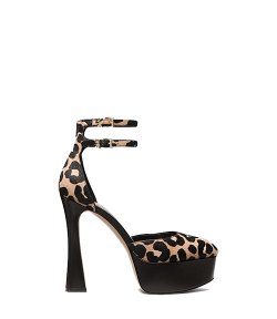 Martina Lace Up Black Multi/Leopard