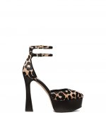 Martina Lace Up Black Multi/Leopard