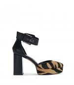 Black/ Leopard Barra Platform Ankle Pump
