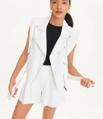 White Leather Jacket Vest