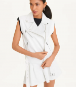 White Leather Jacket Vest