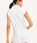 White Leather Jacket Vest