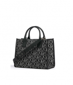 Carol Grey/Black Logo Dkny Tote Bag
