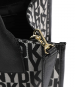 Carol Grey/Black Logo Dkny Tote Bag