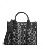 Carol Grey/Black Logo Dkny Tote Bag