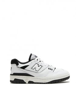 New Balance 550 Black & White Leather Sneakers