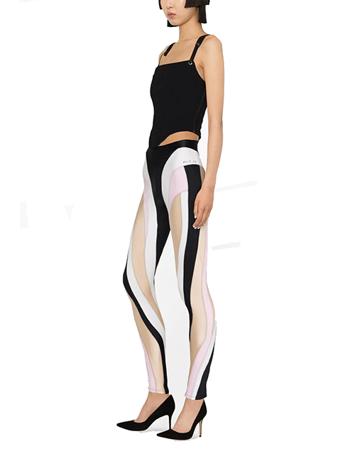 Black/Pink/Powder Multicolor Spiral Legging