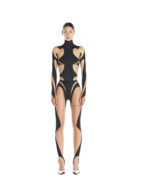 Black/Nude Sheer Rodeo Legging