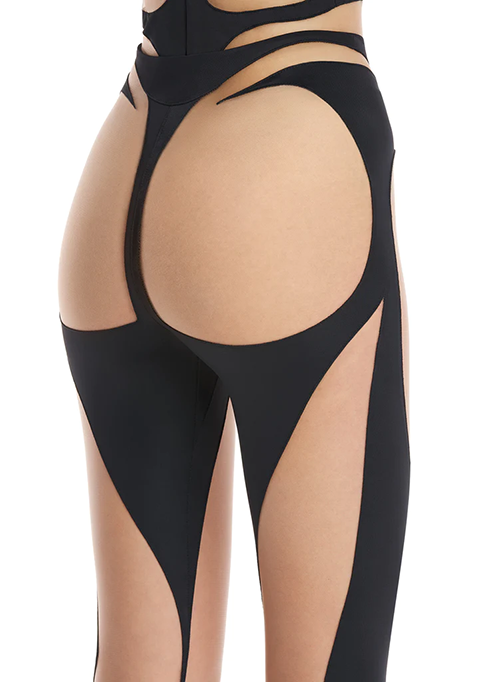 Black/Nude Sheer Rodeo Legging