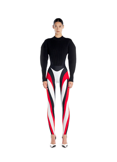 Black/Red/Snow Multicolor Spiral Legging