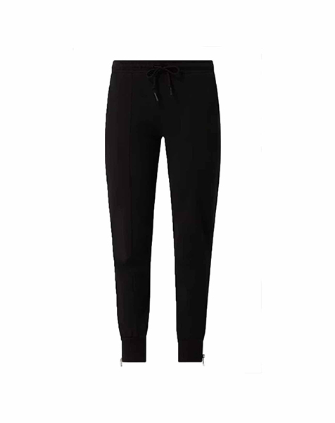 Zip Black Cotton Track Pant