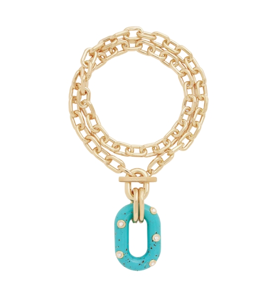Gold/Turqoise Collier Sautoir