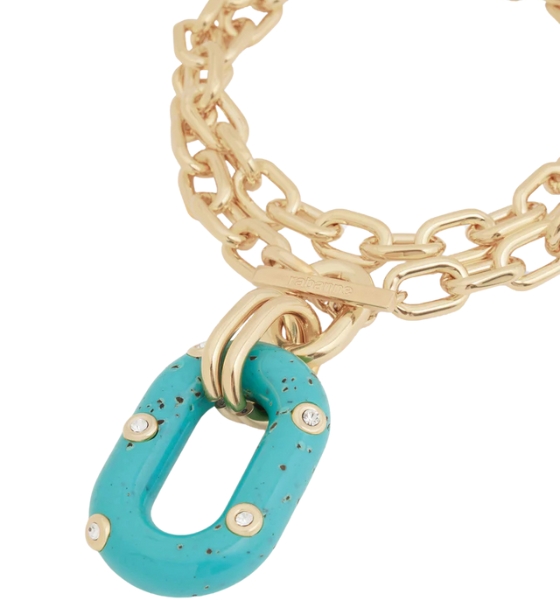 Gold/Turqoise Collier Sautoir