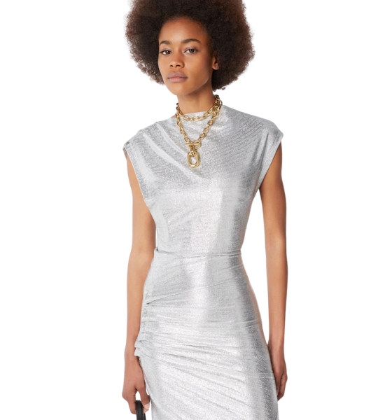 Silver Robe Mid Length Dress