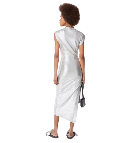 Silver Robe Mid Length Dress