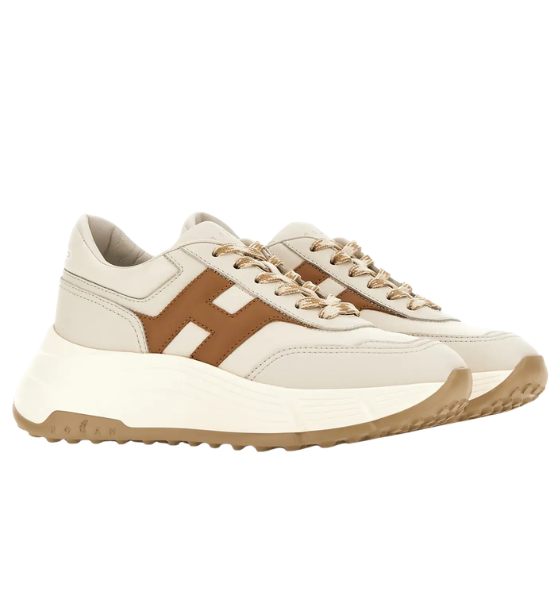H669 Beige/Brown Leather Allacciato H