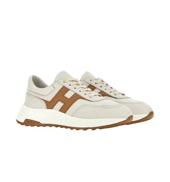 Beige/Brown Leather Hogan Hyperlight Allacciato H