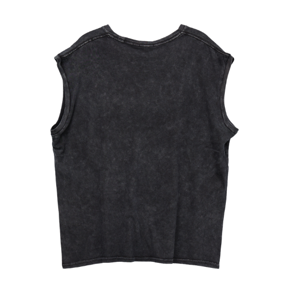 Dark Acid Grey Sleeveless T-Shirt