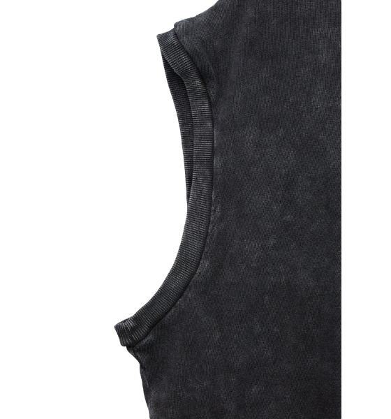 Dark Acid Grey Sleeveless T-Shirt