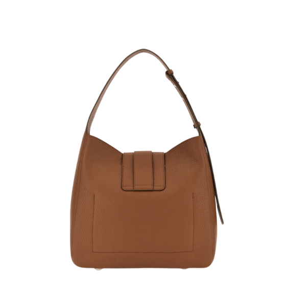 Brown Leather H01X Hobo Verticale Bag