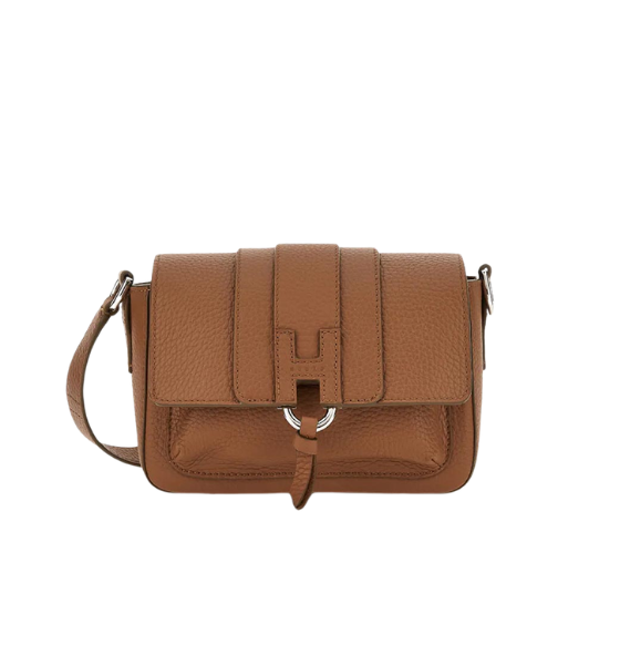 Brown Leather HO1X Flap Bag