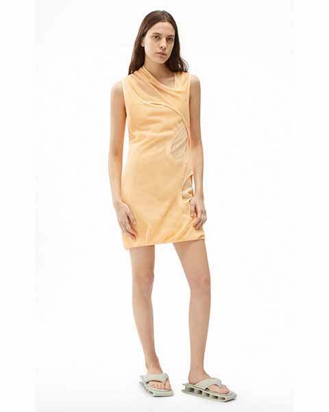 Asymetrical Tank Top Orange Dress