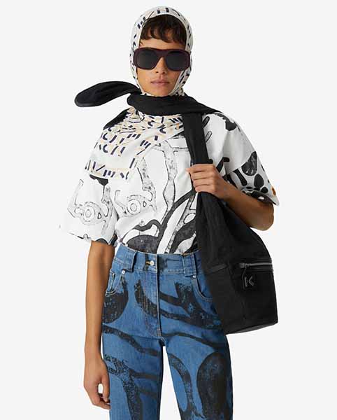 Fordable Large Black Bucket Bag