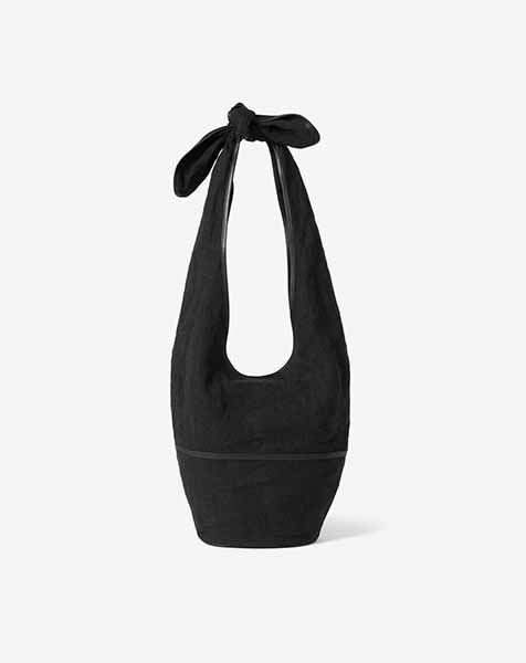 Fordable Large Black Bucket Bag