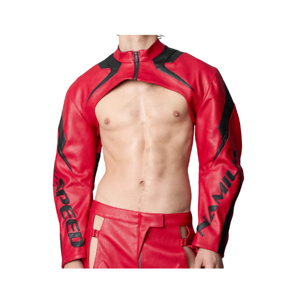 Red Moto Chocker Jacket