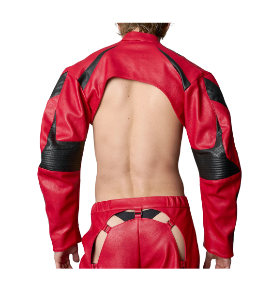 Red Moto Chocker Jacket