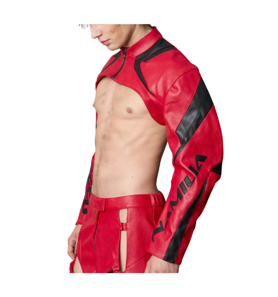 Red Moto Chocker Jacket