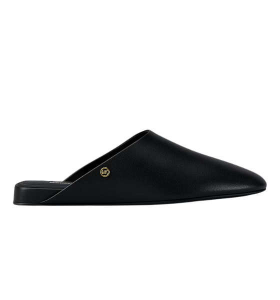 Black Leather Cady Mule