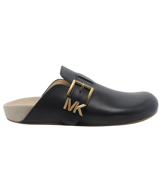 Black Leather Greer Mule