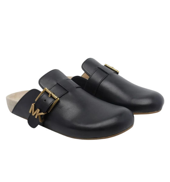 Black Leather Greer Mule